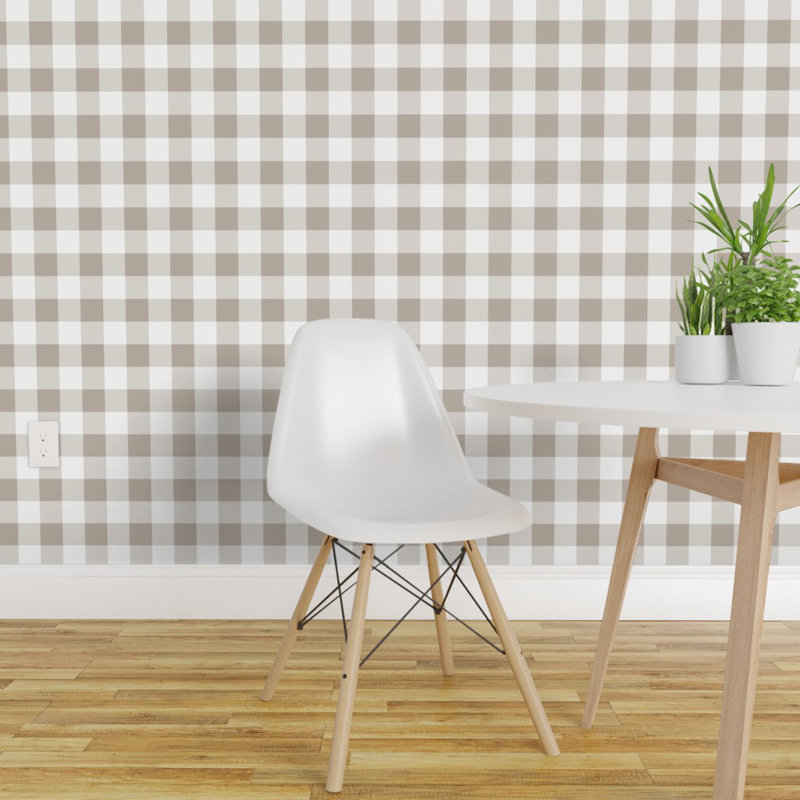 Gracie Oaks Livermore Plaid Removable Peel and Stick Wallpaper Panel